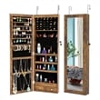 Afuera Living Lockable Wall-Mount LED Jewellery Mirror Cabinet 14.2x3.9x43.4