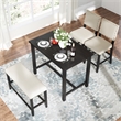 Afuera Living 4-Piece Espresso Counter Height Dining Set with Upholstered Bench