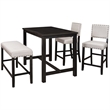 Afuera Living 4-Piece Espresso Counter Height Dining Set with Upholstered Bench