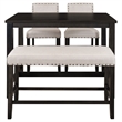 Afuera Living 4-Piece Espresso Counter Height Dining Set with Upholstered Bench