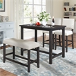 Afuera Living 4-Piece Espresso Counter Height Dining Set with Upholstered Bench