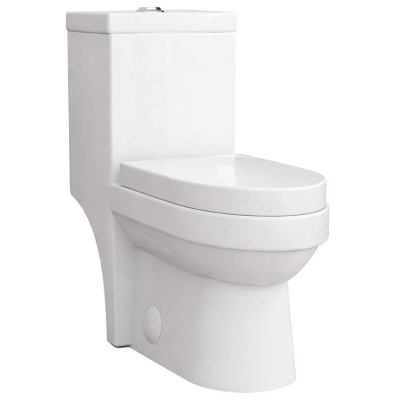Afuera Living White Compact Dual Flush Ceramic Toilet 27.55x13x24.8 Inches