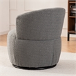 Afuera Living Gray Teddy Fabric 360-degree Rotating Armchair with Metal Base