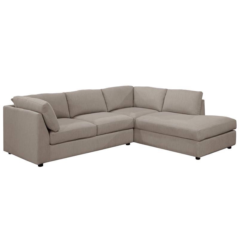 Afuera Living White L-Shaped Fabric Sectional Sofa - Right Arm