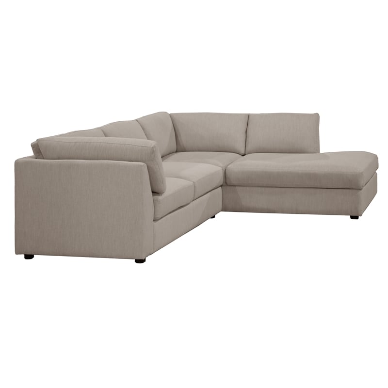 Afuera Living White L-Shaped Fabric Sectional Sofa - Right Arm