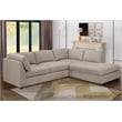 Afuera Living White L-Shaped Fabric Sectional Sofa - Right Arm