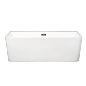Afuera Living Freestanding Soaking Acrylic Alcove Bathtub in White