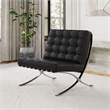 Afuera Living Mid-Century Leather Recliner Chair with Stainless Steel Frame