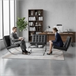 Afuera Living Mid-Century Leather Recliner Chair with Stainless Steel Frame