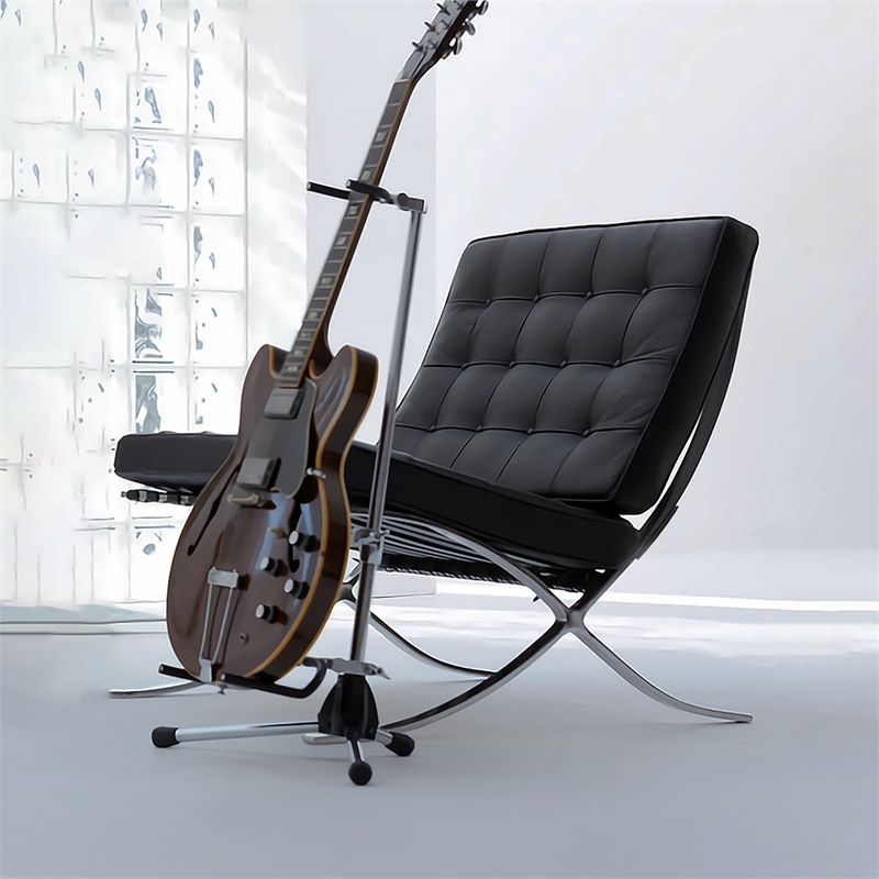 Afuera Living Mid-Century Leather Recliner Chair with Stainless Steel Frame