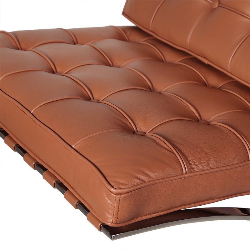 Afuera Living Amber Foldable Leather Recliner Chair with Stainless Steel Frame