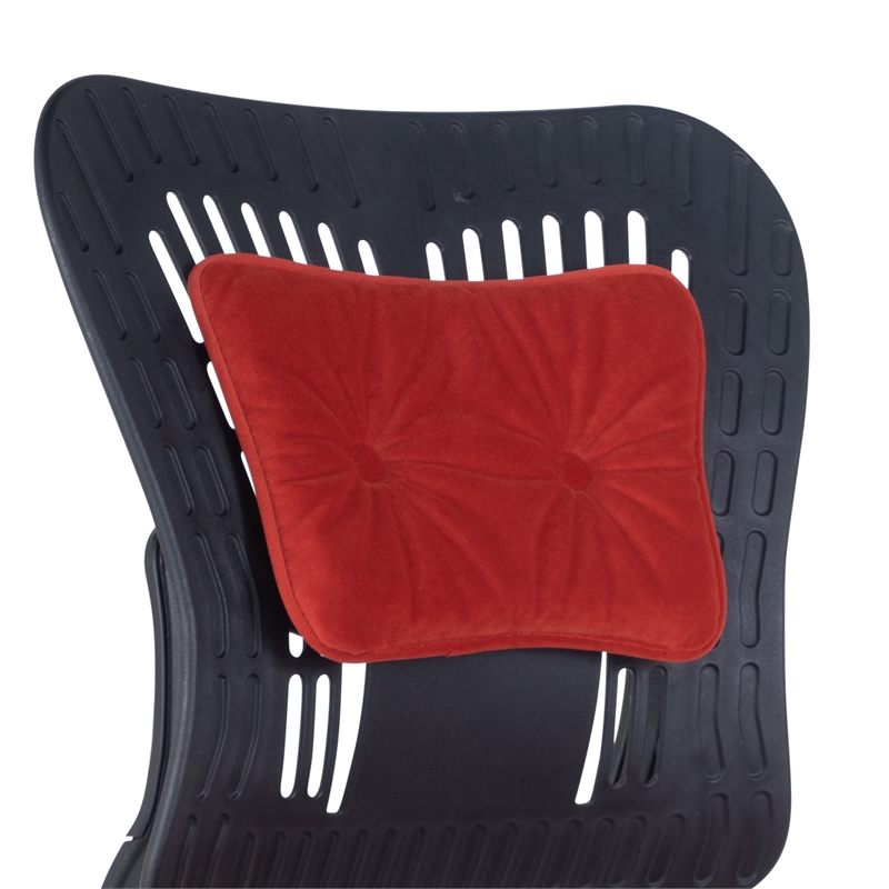 Afuera Living Red Velvet Fabric Swivel Office Task Chair with Adjustable Height