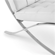 Afuera Living White Foldable Leather Recliner Chair with Stainless Steel Frame