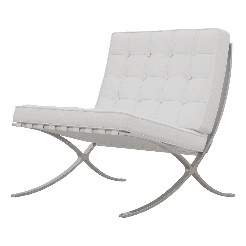 Afuera Living White Foldable Leather Recliner Chair with Stainless Steel Frame