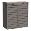 Afuera Living Grey/Black Resin Double-Compartment Trash Cans with Weighted Base