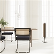 Afuera Living Black Rattan Dining Chair with Velvet Seat Set of 2
