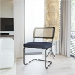 Afuera Living Black Rattan Dining Chair with Velvet Seat Set of 2