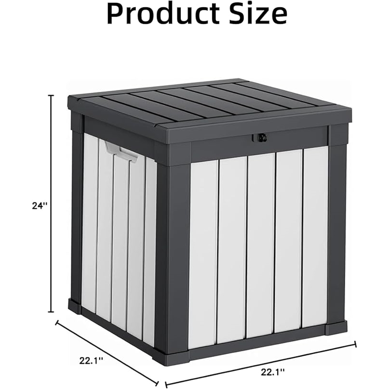 Afuera Living 50-Gallon Black and White Weatherproof Outdoor Storage Box