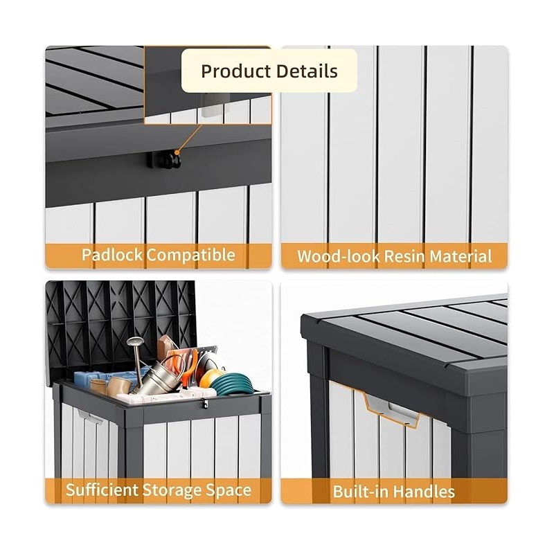 Afuera Living 50-Gallon Black and White Weatherproof Outdoor Storage Box