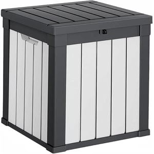Afuera Living 50-Gallon Black and White Weatherproof Outdoor Storage Box