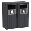 Afuera Living Black/Gray Resin Double-compartment Trash Cans