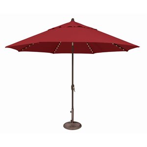 Afuera Living Auto Tilt Starlight Umbrella in Bronze/Really Red