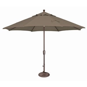 Afuera Living Octagon Push Button Tilt Umbrella in Bronze/Taupe