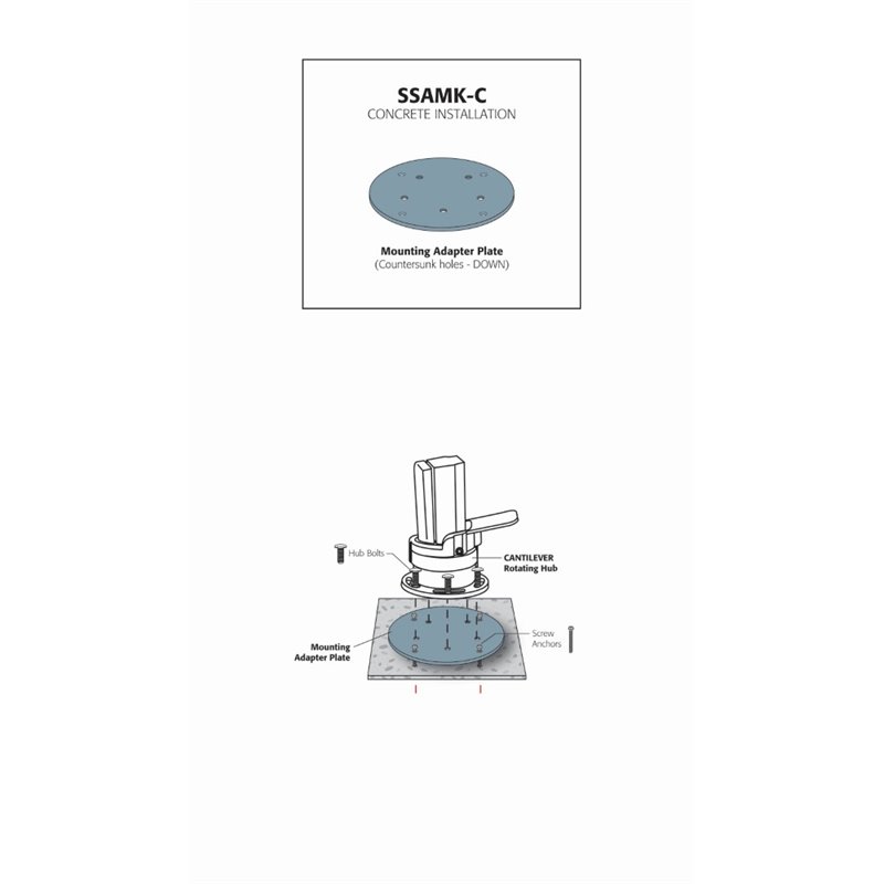 Afuera Living Modern Style Steel Concrete Mount in Bronze Finish