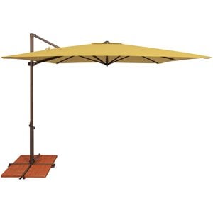 Afuera Living Solefin Umbrella with Cross Bar Stand in Bronze/Lemon