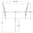 Afuera Living Aluminum Rectangle Balcony Umbrella in Platinum/Lime