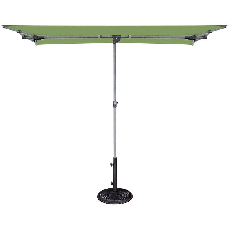 Afuera Living Aluminum Rectangle Balcony Umbrella in Platinum/Lime