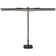 Afuera Living Modern Push Button Polyester Half Umbrella in Bronze/Stone