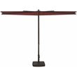 Afuera Living Modern Polyester Half Umbrella in Bronze/Deep Red
