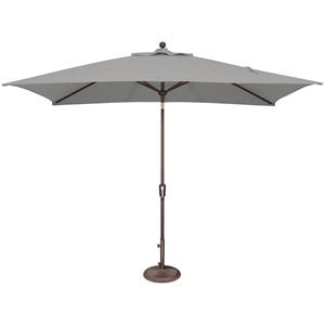 Afuera Living Push Button Tilt Umbrella in Bronze/Cast Silver