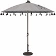 Afuera Living Round Fabric Auto Tilt Umbrella in Black/Cast Silver