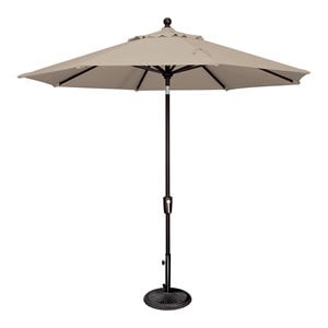 Afuera Living 108&quot Octagon Push Button Tilt Umbrella in Black/Beige