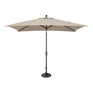 Afuera Living 120&quot Push Button Tilt Umbrella in Black/Antique Beige