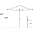 Afuera Living 9' Octagonal Auto Tilt Patio Umbrella in Bronze/Silver