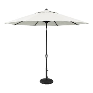 Afuera Living 9' Octagonal Auto Tilt Patio Umbrella in Black/Natural