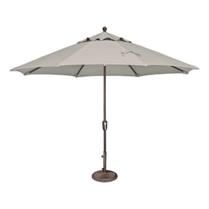 Afuera Living 11' Octagon Push Button Tilt Umbrella in Bronze/Silver