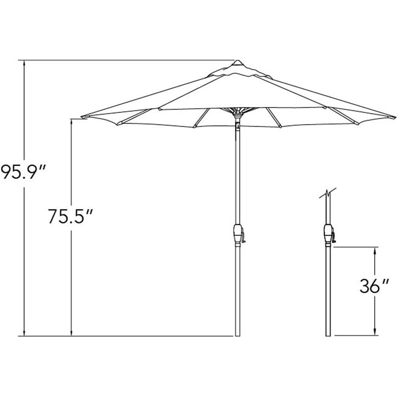 Afuera Living 9' Octagonal Auto Tilt Patio Umbrella in Bronze/Spa