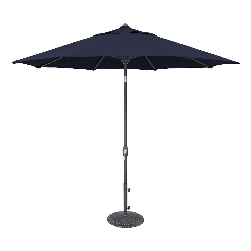 Afuera Living 9' Octagonal Auto Tilt Patio Umbrella in Anthracite/Navy