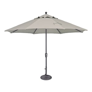 Afuera Living 11' Push Button Tilt Umbrella in Anthracite/Silver