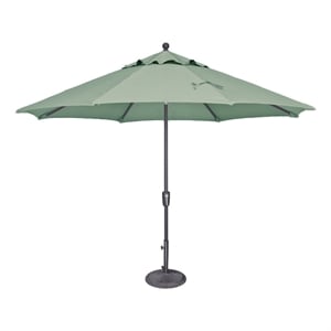 Afuera Living 11' Push Button Tilt Umbrella in Anthracite/Spa