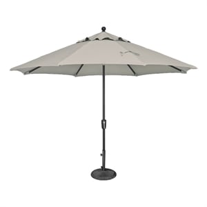 Afuera Living 11' Octagon Push Button Tilt Umbrella in Black/Silver