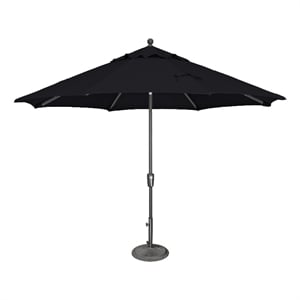 Afuera Living 11' Push Button Tilt Umbrella in Anthracite/Black