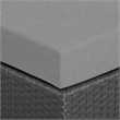 Afuera Living Patio Ottoman with Rattan Weave in Canvas Gray