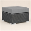 Afuera Living Patio Ottoman with Rattan Weave in Canvas Gray