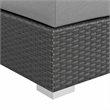 Afuera Living Patio Ottoman with Rattan Weave in Canvas Gray