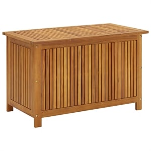 Afuera Living Solid Acacia Wood Storage Box in Natural Brown Finish